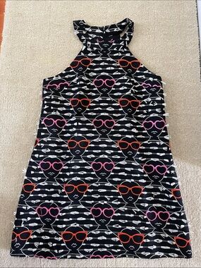 Hutch Black Midi Dress with Pink & Orange Sunglasses Print